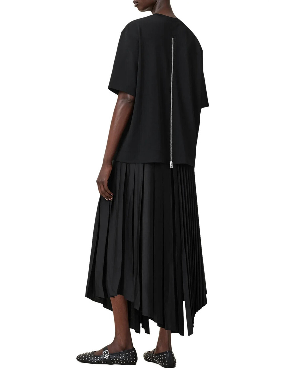 NEW, Allsaints Jax Short Sleeve Top & Pleated Sleeveless Dress Sz S #MD2222 - Picture 3 of 12